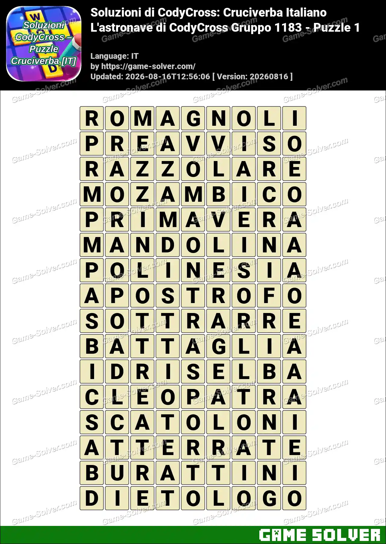 Soluzioni di CodyCross: Cruciverba Italiano L’astronave di CodyCross Gruppo 1183 – Puzzle 1